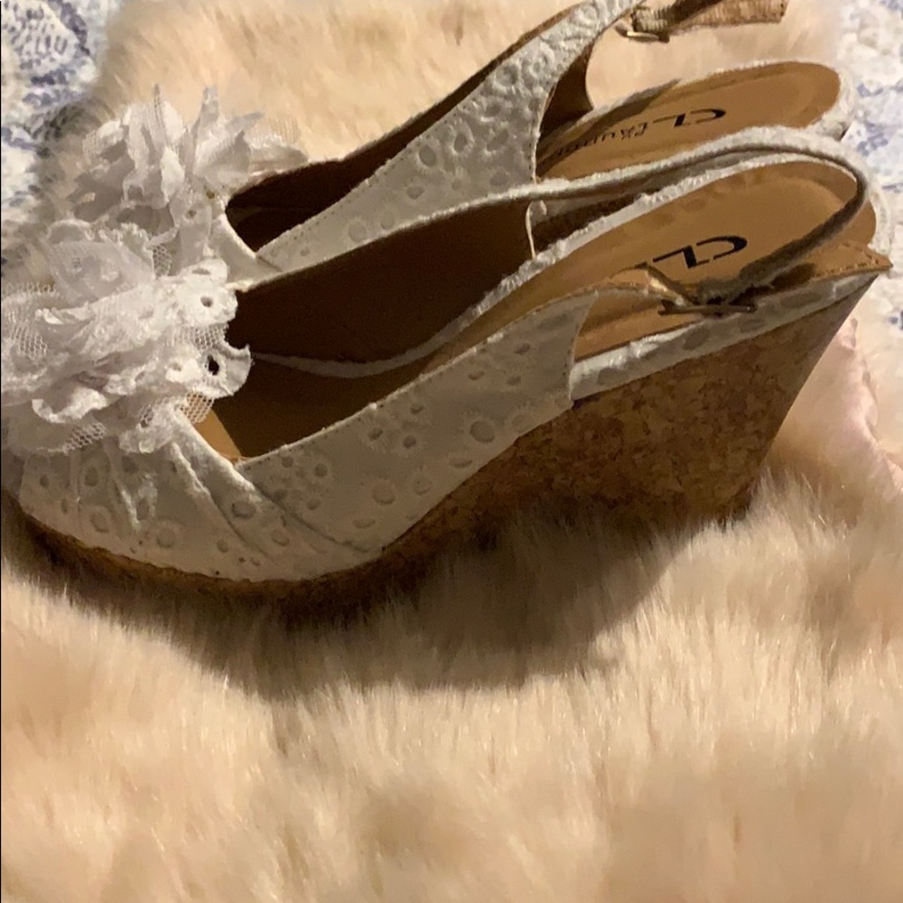 New White sling back heels